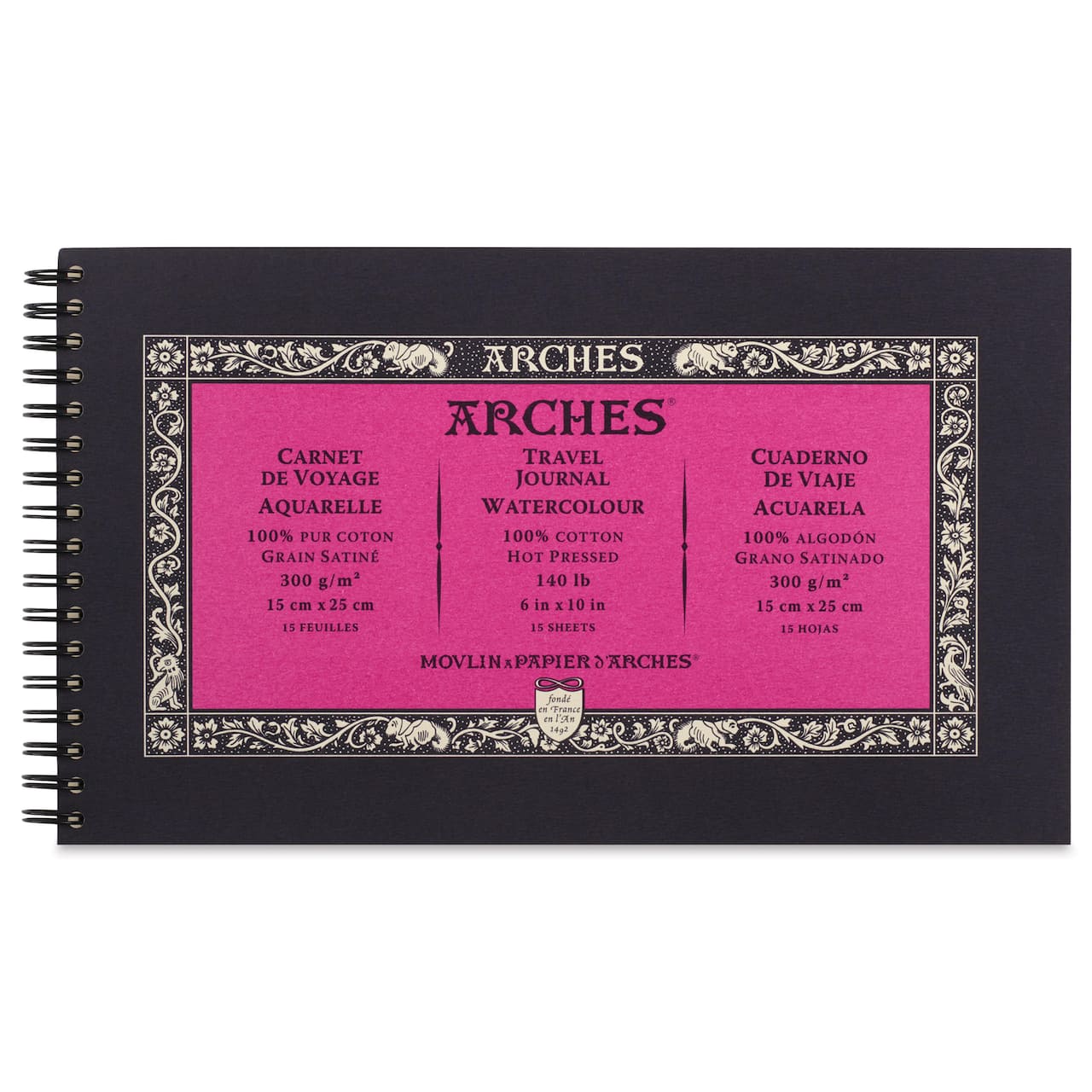 ARCHES® Aquarelle 10" x 6" Hot Pressed Watercolor Travel Journal